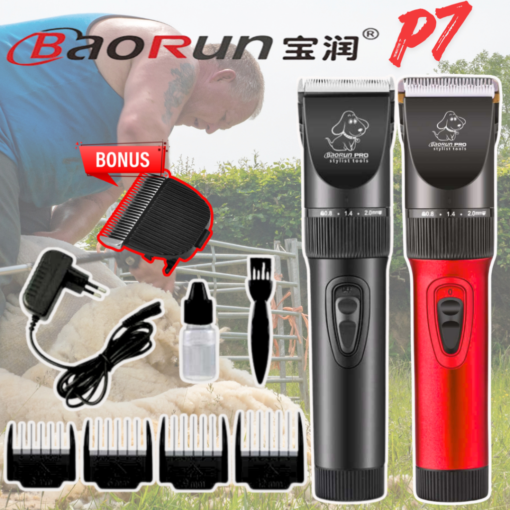 BaoRun Mesin Alat Cukur Bulu kambing domba tanpa kabel di cas Elektrik Hewan