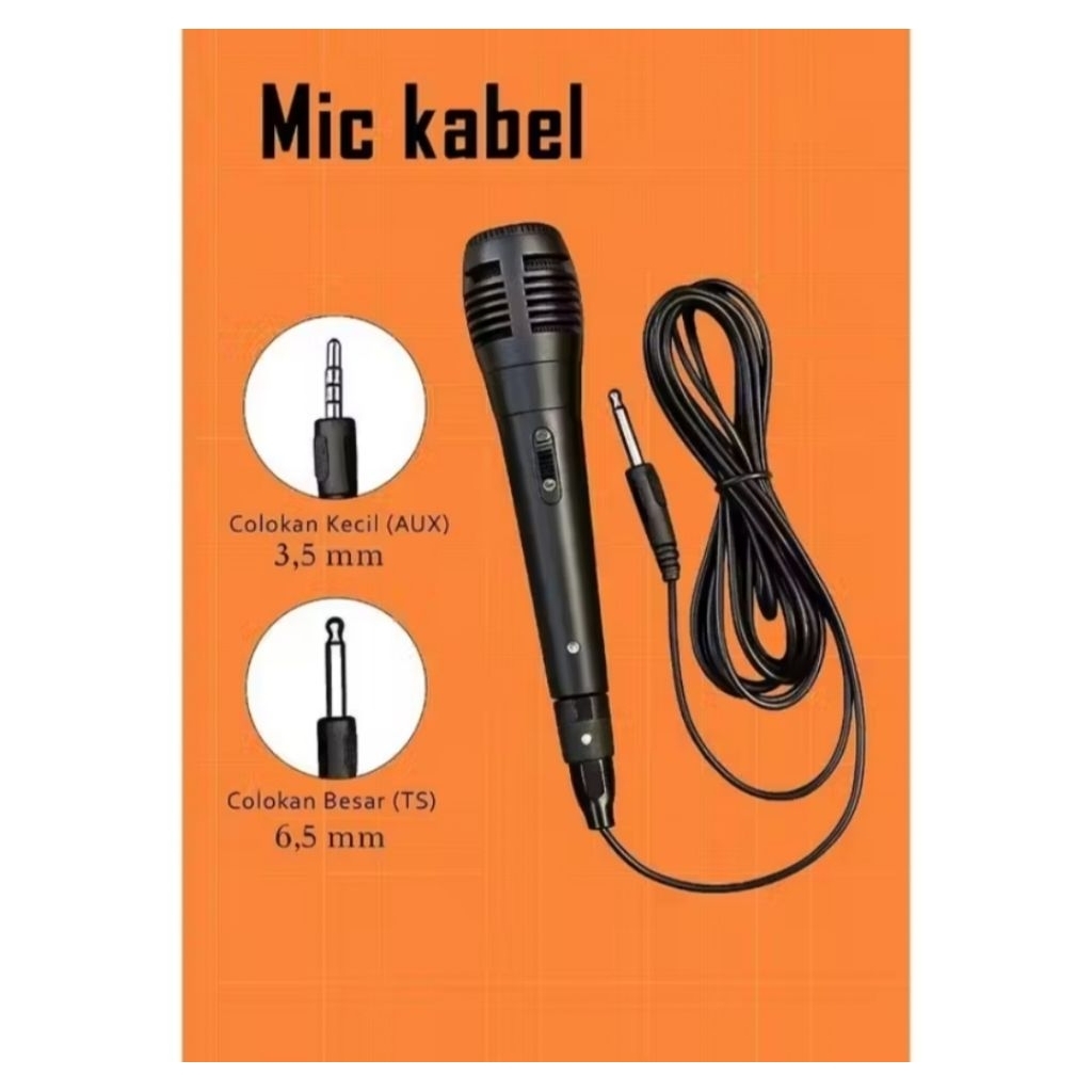 Mic Microphone Kabel Universal Mik Mikrofon Colokan Besar