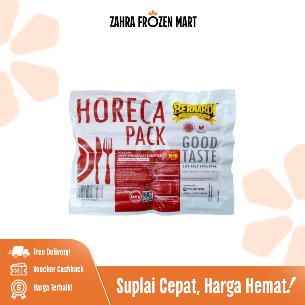 BHP Breakfast Sosis CL 500 Gram - Zahra Frozen Mart