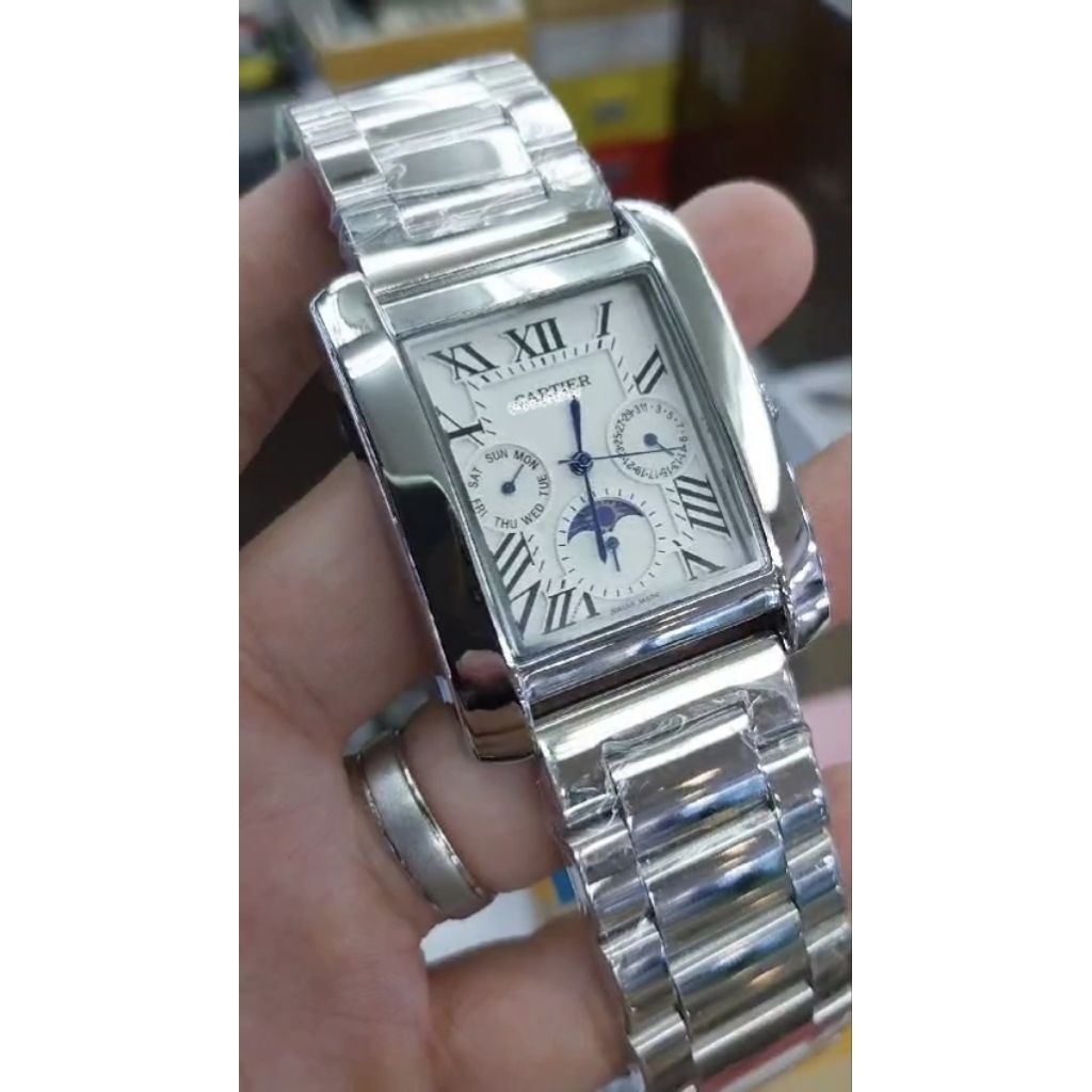 Jam tangan pria ctrr moonpharse chrono multifungsi aktif 35mm