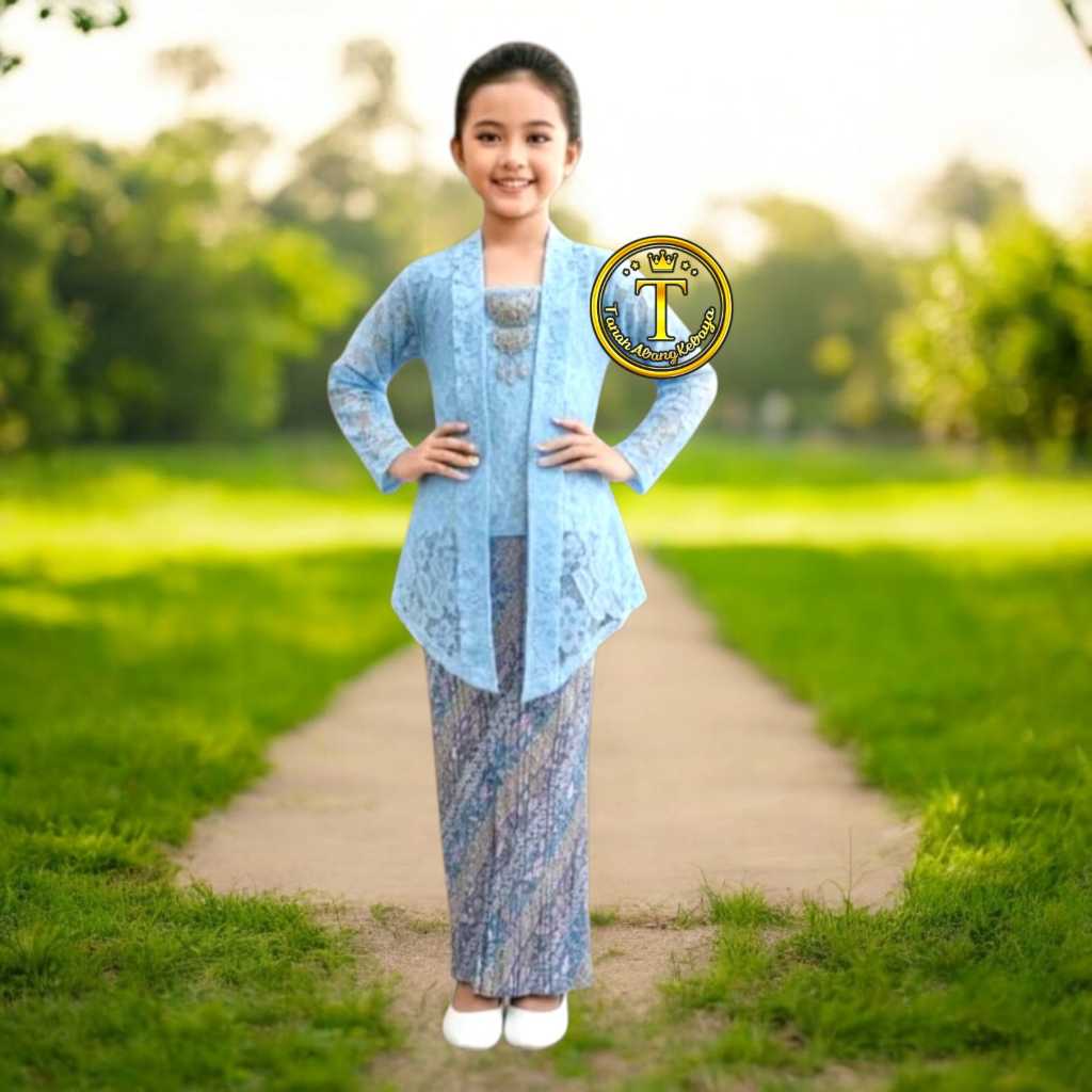 TANAH ABANG KEBAYA-Setelan kutu baru anak/kebaya kutu baru anak/kebaya brokat anak/kebaya anak perem