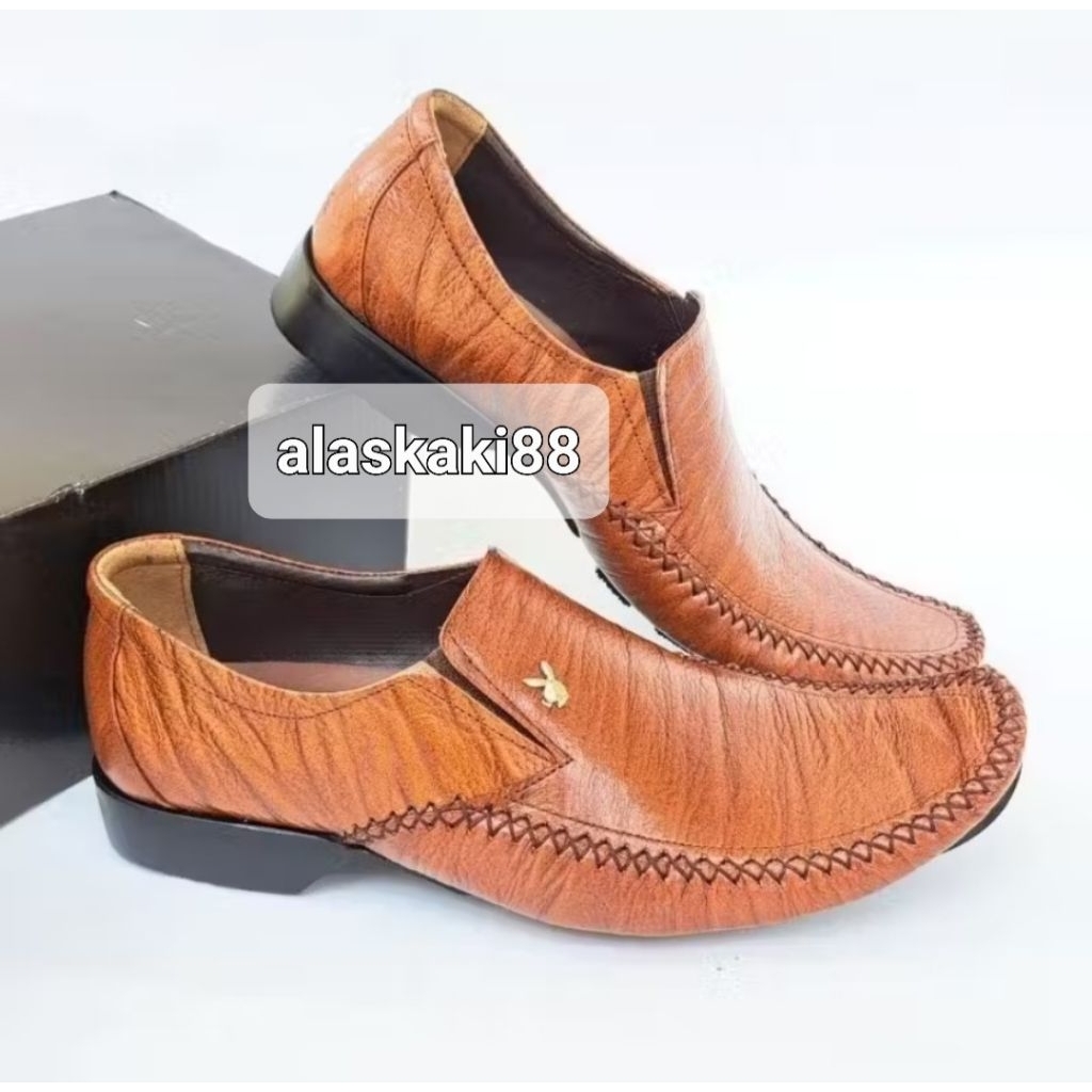 Sepatu Pantofel Pria Asli Kulit Playboy Sol Tanam Original