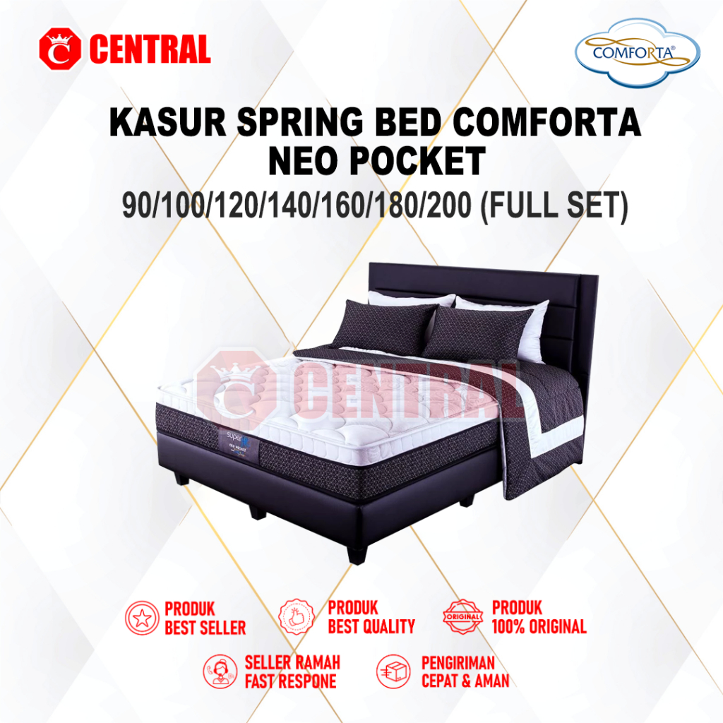KASUR SPRING BED COMFORTA SUPERFIT - NEO POCKET (FULL SET) 90/100/120/140/160/180/200