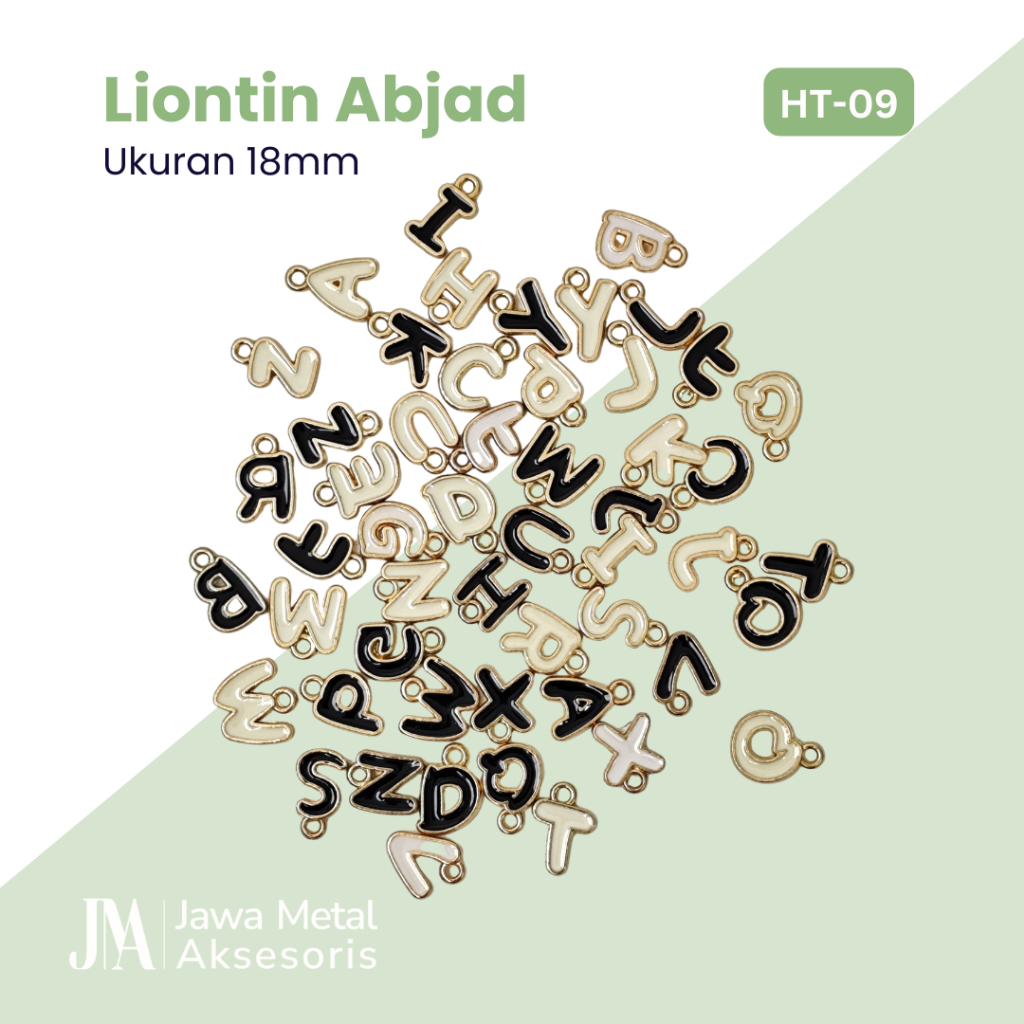 Liontin Huruf Abjad Gelang Tali Kalung Kecil Emas Gold Alloy JMA Alloy Pendant HT-09