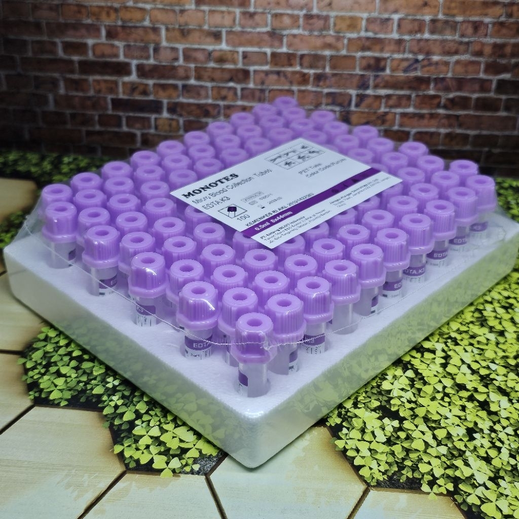 MINI TUBE EDTA K3 0.5 ML 100PCS  MONO (8x44mm) | MICRO BLOOD EDTA 0.5ML