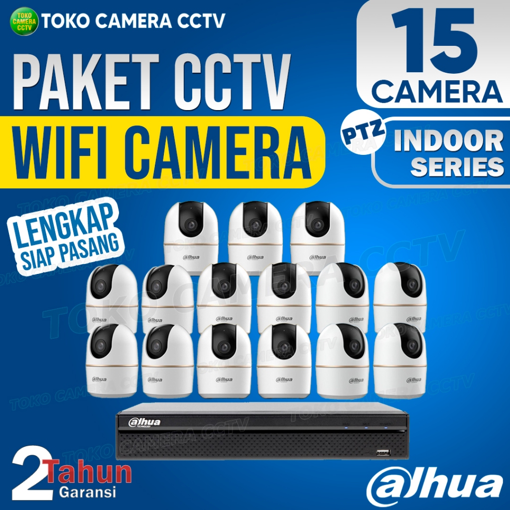 PAKET CCTV WIFI PTZ DAHUA INDOOR 16 CHANNEL 15 KAMERA