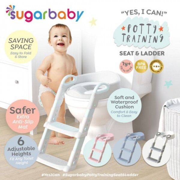 (PRELOVED GOOD CONDITION) Sugar Baby Potty Training Seat & Ladder Toilet Training Anak