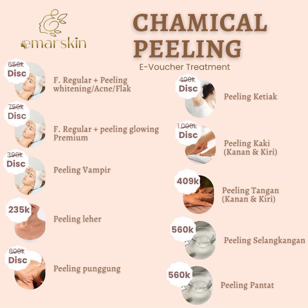 Voucher Facial Treatment Chemical Peeling area badan Emarskin Beauty Point