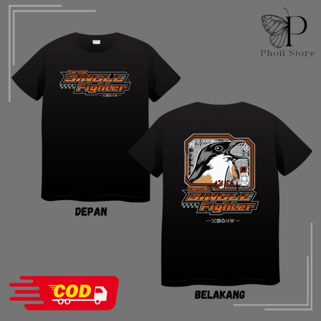 Kaos Baju Single Fighter Cendet Bahan Adem Kualitas Distro