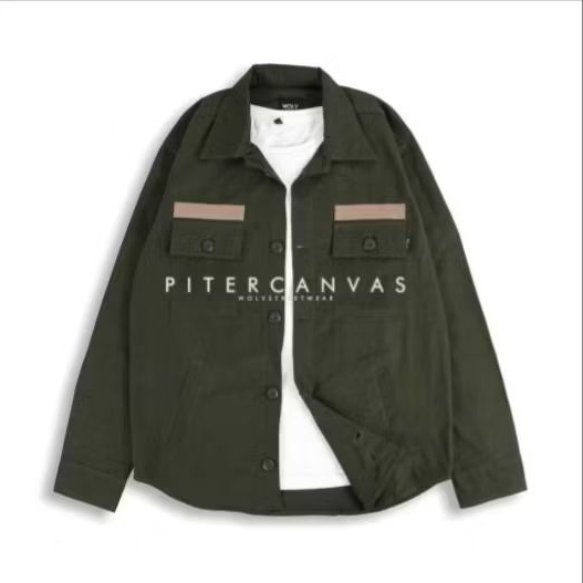 Jaket casual pria wanita | Jaket Trucker Pitter Canvas Premium