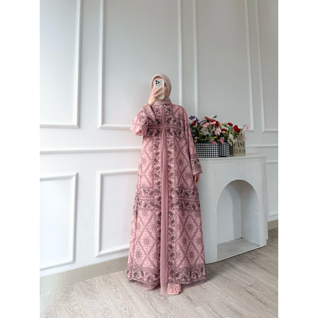 NIRINA MAXI DRESS DRESS MOTIF WANITA DRESS LEBARAN DRESS LEBARAN VINTAGE DRESS KONDANGAN GAMIS LEBAR