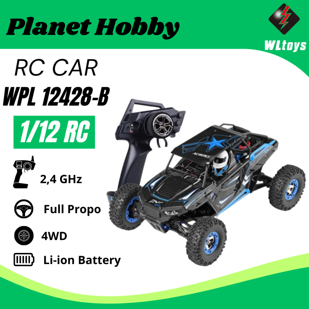 RC Car WL 12427B 12427-B 12428B 12428-B WLToys With LED RC Car 1:12 Scale 50km/h Offroad