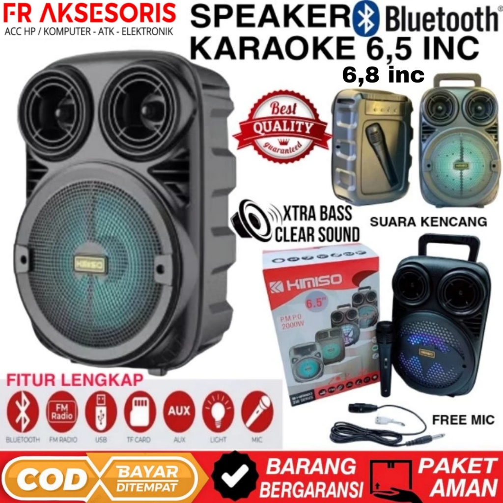 Speaker Bluetooth Karaoke 6,5 Inch Xtra Bass Clear Sound Speaker Bluetooth Kimiso Speaker Bluetooth 