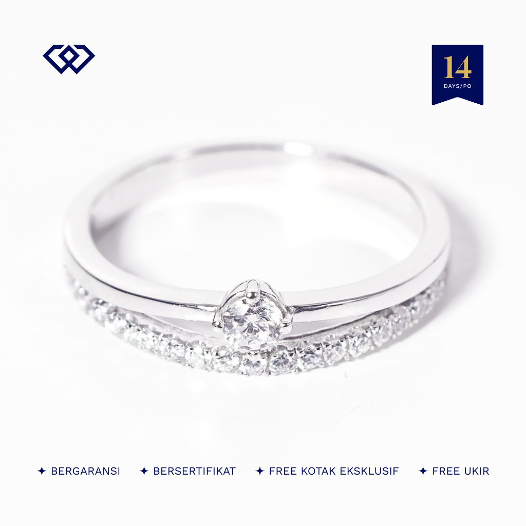 Winata Jewelry Cincin Single Perak Silver Cewek