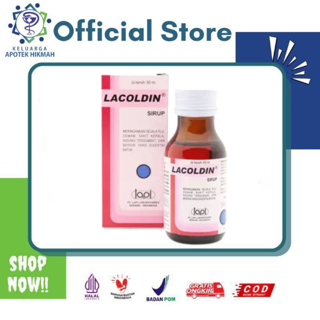 Lacoldin syrup 60 ml obat flu pilek batuk