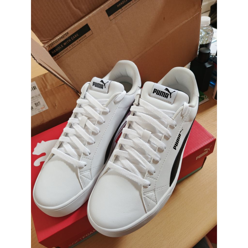 DIJUAL SEPATU PUMA Smash Vulcanised V3 Low White-Black