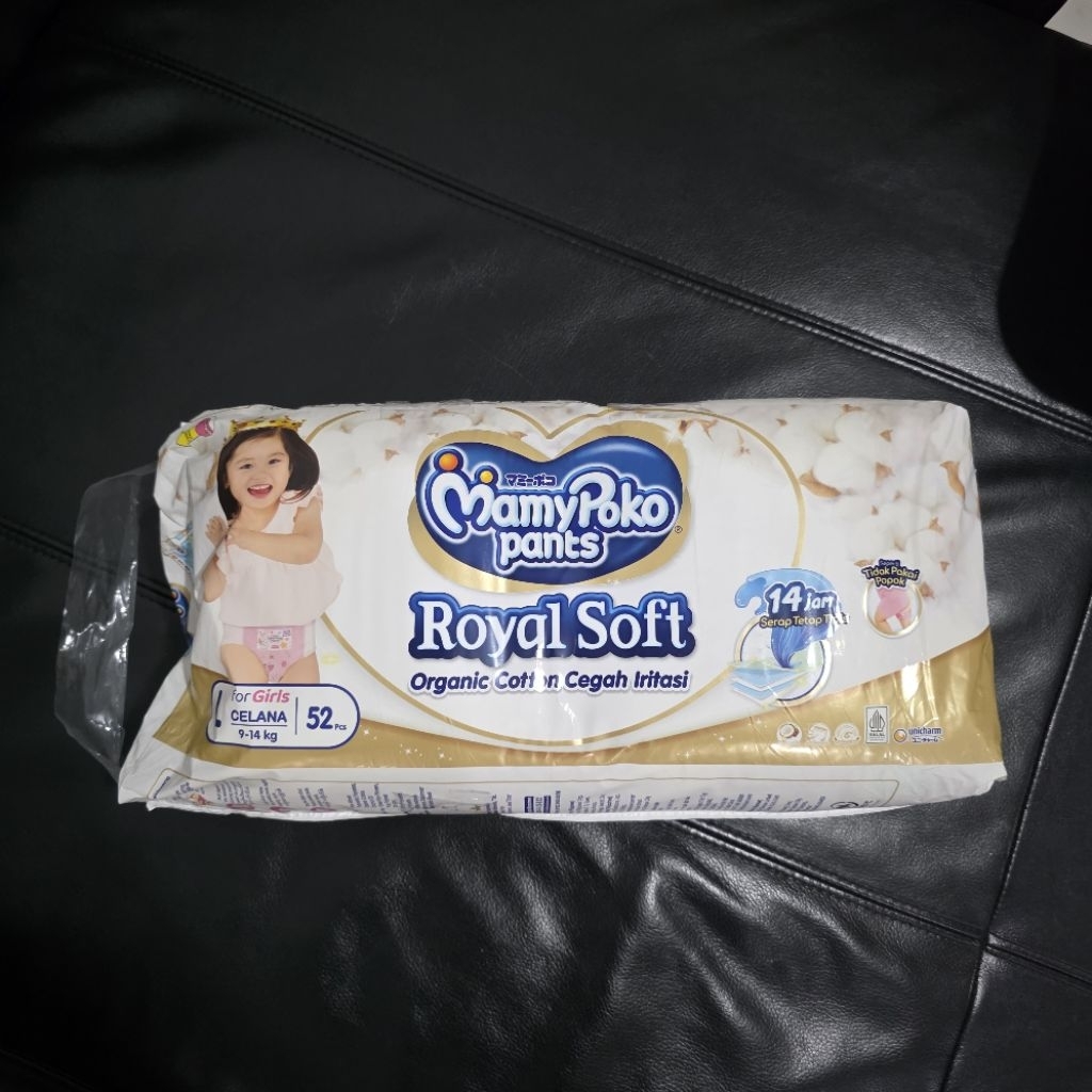 [NEW SEGEL] Mamypoko Royal Soft Pants L 52 L52 Girls Popok Celana Bayi isi 52