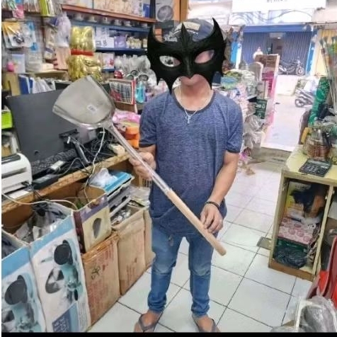 Sodet jumbo spatula jumbo  irus jumbo stainless gagang kayu sendok masak besar