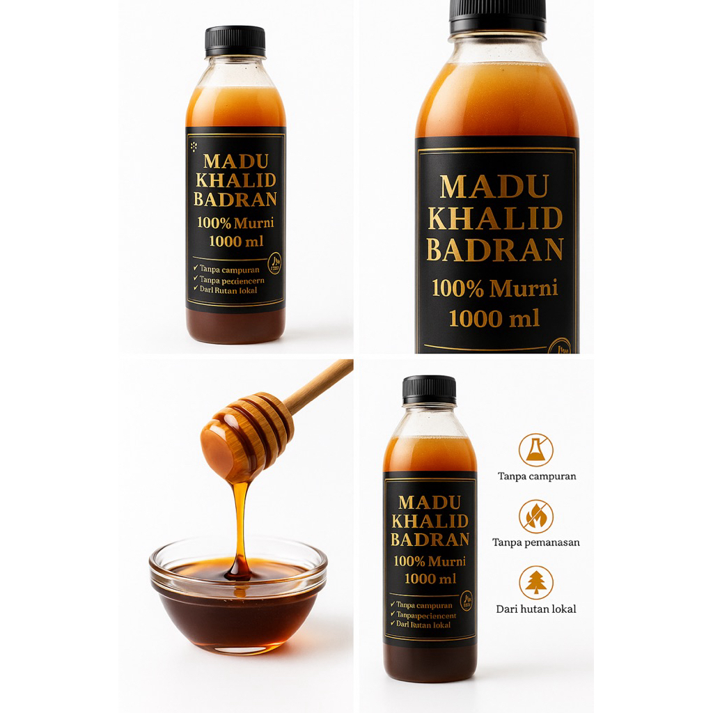 Madu Hutan Asli 1 Liter 100% Murni Riau – Tanpa Campuran – Madu Hitam Pekat