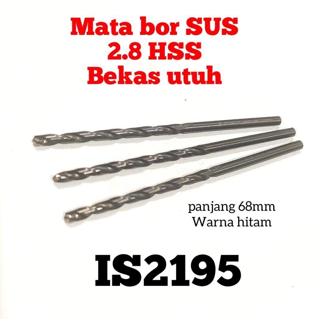 1pcs mata bor besi 2.8mm HSS SUS bekas utuh bukan mata bor nachi carbide