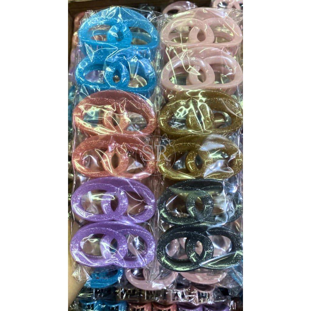 Grosir (12Pcs) Jepit Rambut Impor Jedai Motif Cicin Glitter Korean Style
