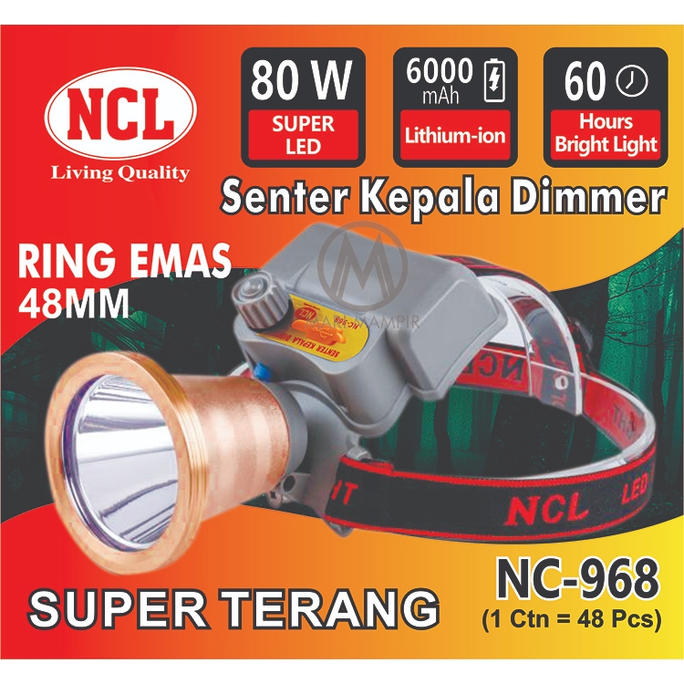 SENTER KEPALA SUPER TERANG SUPER FOKUS NC 968 80W