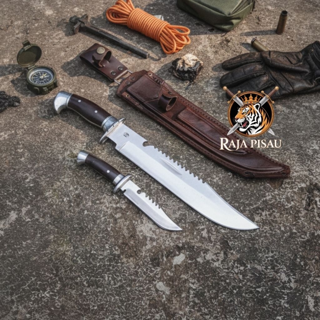 [RAJA PISAU] GOLOK PISAU BERBURU SATU SET BAJa per