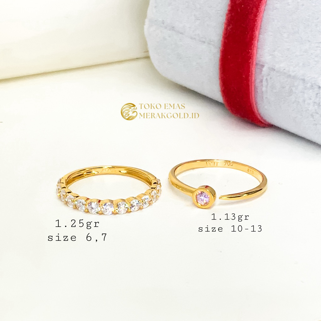 Cincin Emas Listring Korean Simple Emas Kadar 700