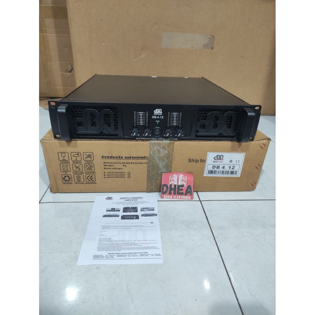 POWER AMPLIFIER DBQ  DB 4.12  4channel 4 X 1200 WATT original dBQ DB 4.12 class H kipas 4 Panel 2U g