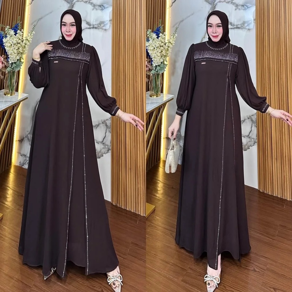Gamis Remaja OOTD Model Korea Dres Mewah Dewasa Terlaris Viral Perempuan Modis Stylish Cool Style Da