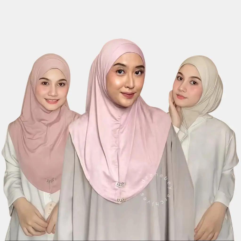 Haneen Viscose Rayon Size M - Hijab Instan Bergo Malay Kerudung Wanita Muslim Daily Non Pad cocok un