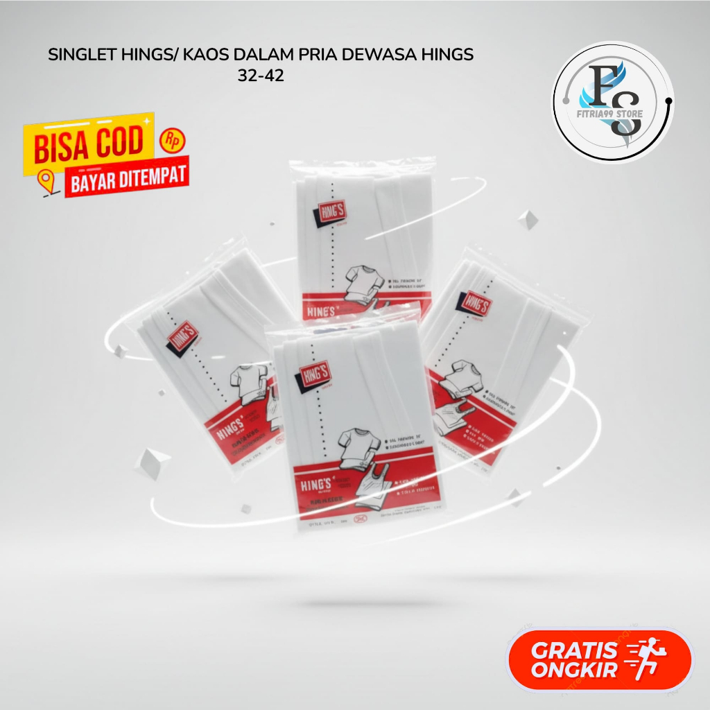 SINGLET HINGS/ KAOS DALAM PRIA DEWASA HINGS 32-42