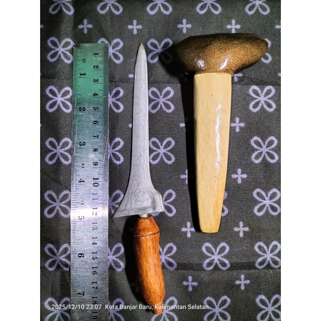 Keris Sempana Daun Sepuh Pamor 12 cm