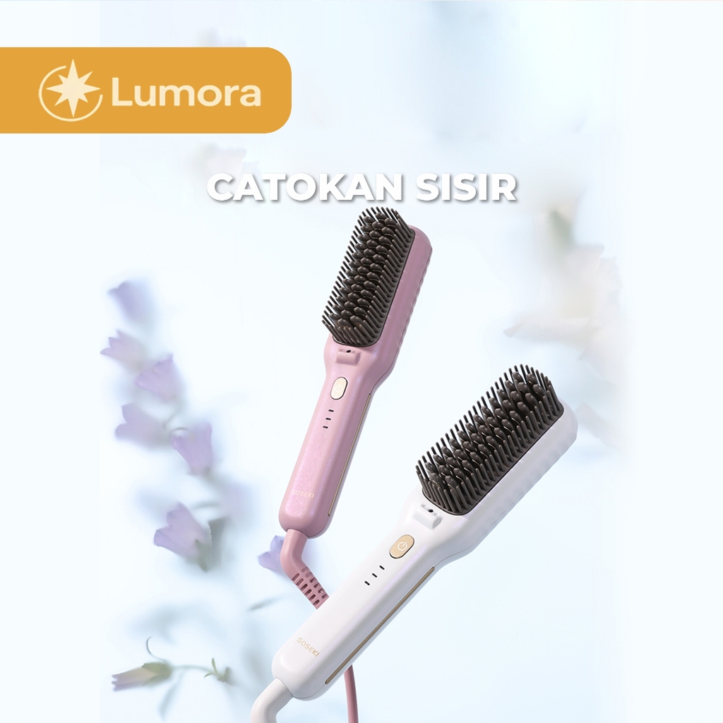 SOSEKI Sisir Catokan Pelurus Rambut 3 Tingkat Suhu / 170g Catokan Mini Ringan Tahan Lama / Dengan Ka