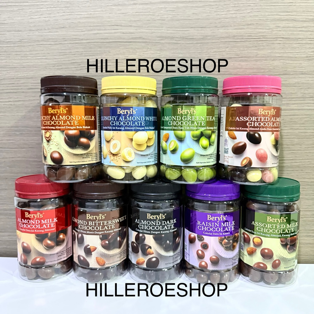 COKLAT BERYL’S BERYLS JAR 400GR / 370GR / 340GR COKELAT MALAYSIA TOPLES CHOCOLATE ALMOND MILK / DARK