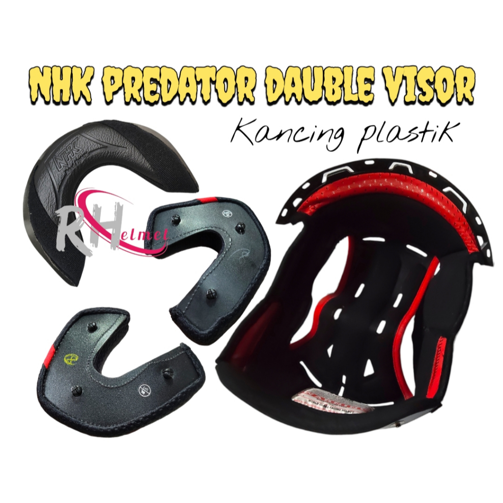 BUSA HELM NHK ORIGINAL PREDATOR KANCING PLASTIK BUSA HELM LENGKAP NHK PREDATOR COD