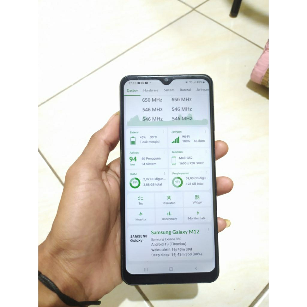 Samsung M12 ram 4/128 minus ringan