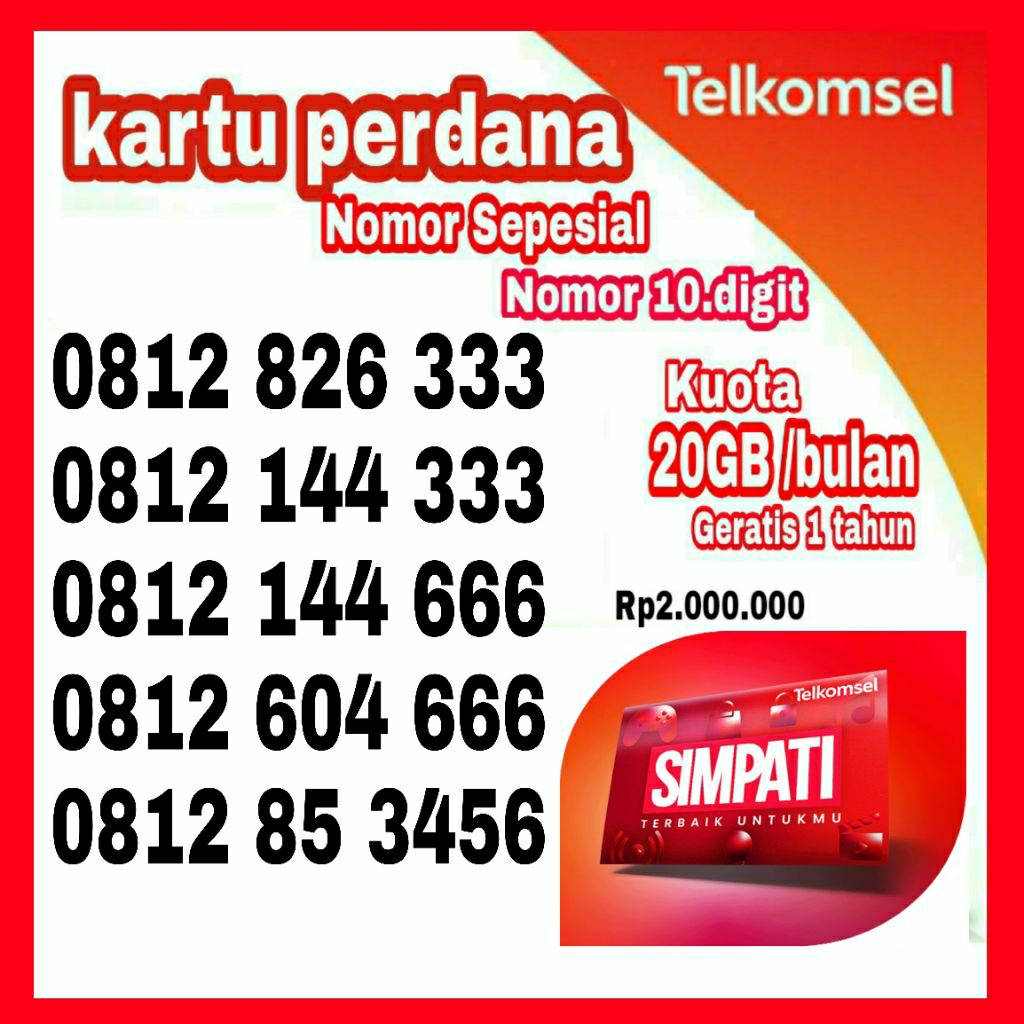 nomor cantik simpati 10 digit