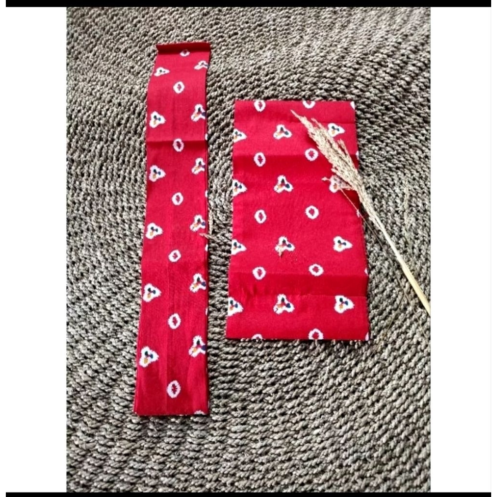Set Angkin dan Selendang Motif Jumputan Senada untuk Kebaya Tradisional
