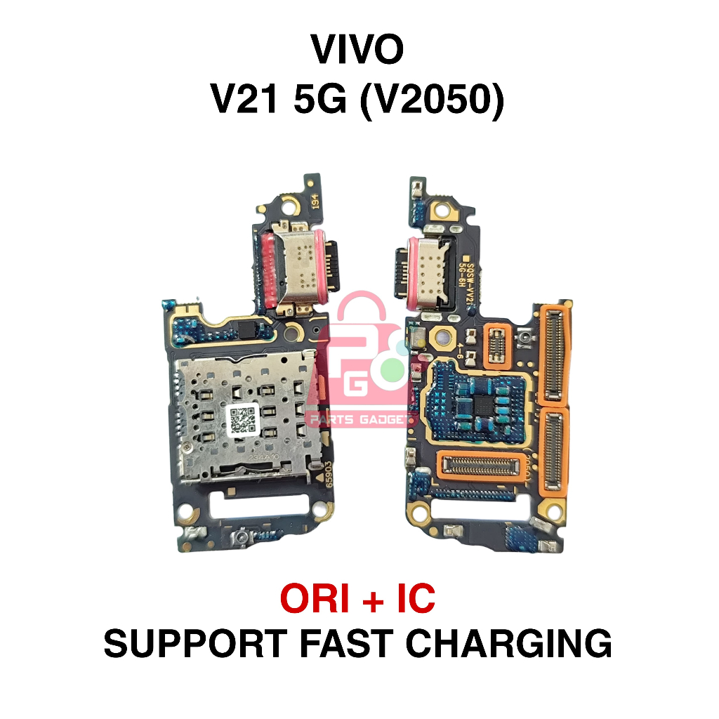 Konektor Charger Vivo V21 5G Ori With Ic Board Papan Cas Con Sim Mic