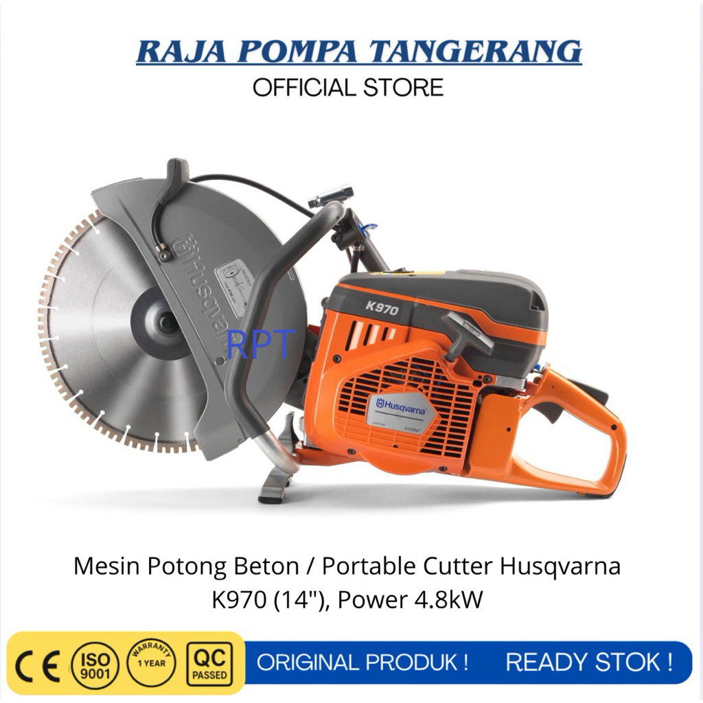 Mesin Potong Beton Batu Marmer Husqvarna K970 ukuran 14 inch