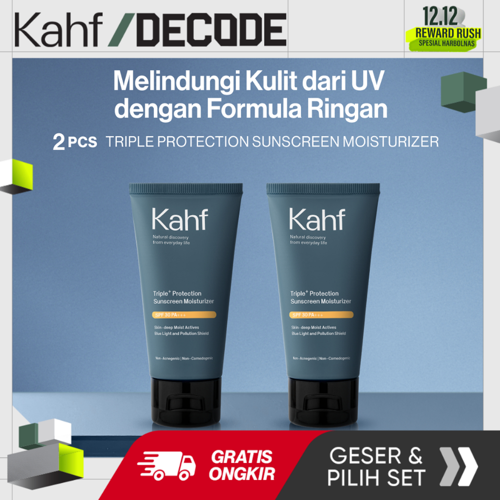 Twin Pack Kahf Triple Protection Sunscreen Moisturizer SPF 30 PA+++ 30 ml