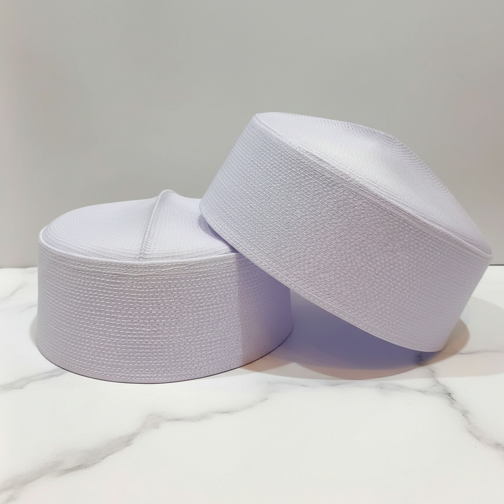 Peci Batok Pendek / Peci Haji / Peci putih / Kopiah  Haji / Songko / Kopyah Putih