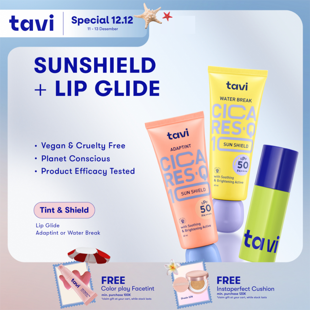 TAVI Tint & Shield - Tinted Sunscreen Skin Tint Ringan Lip Tint Lip Glide Lip Oil Pigmented Melembab