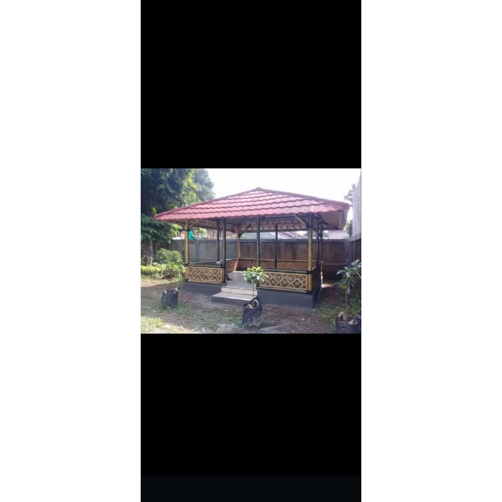 saung bambu gazebo siap huni ukuran 3x3
