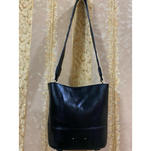 samantha thavasa shoulder bag kulit hitam