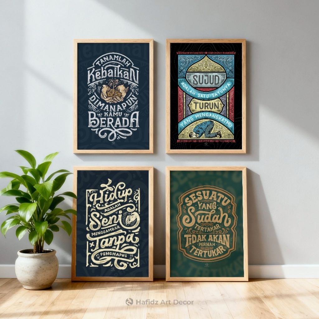 POSTER DINDING QUOTES ISLAMI AESTHETIC DEKORASI PAJANGAN DINDING WALL DECOR