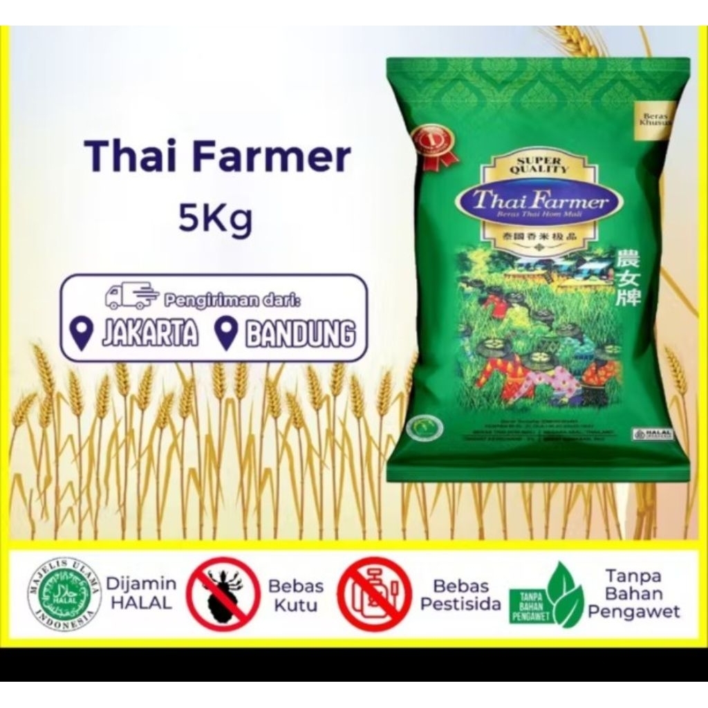 Beras Thai farmer 5kg Thailand ORI Beras Thai hom mali