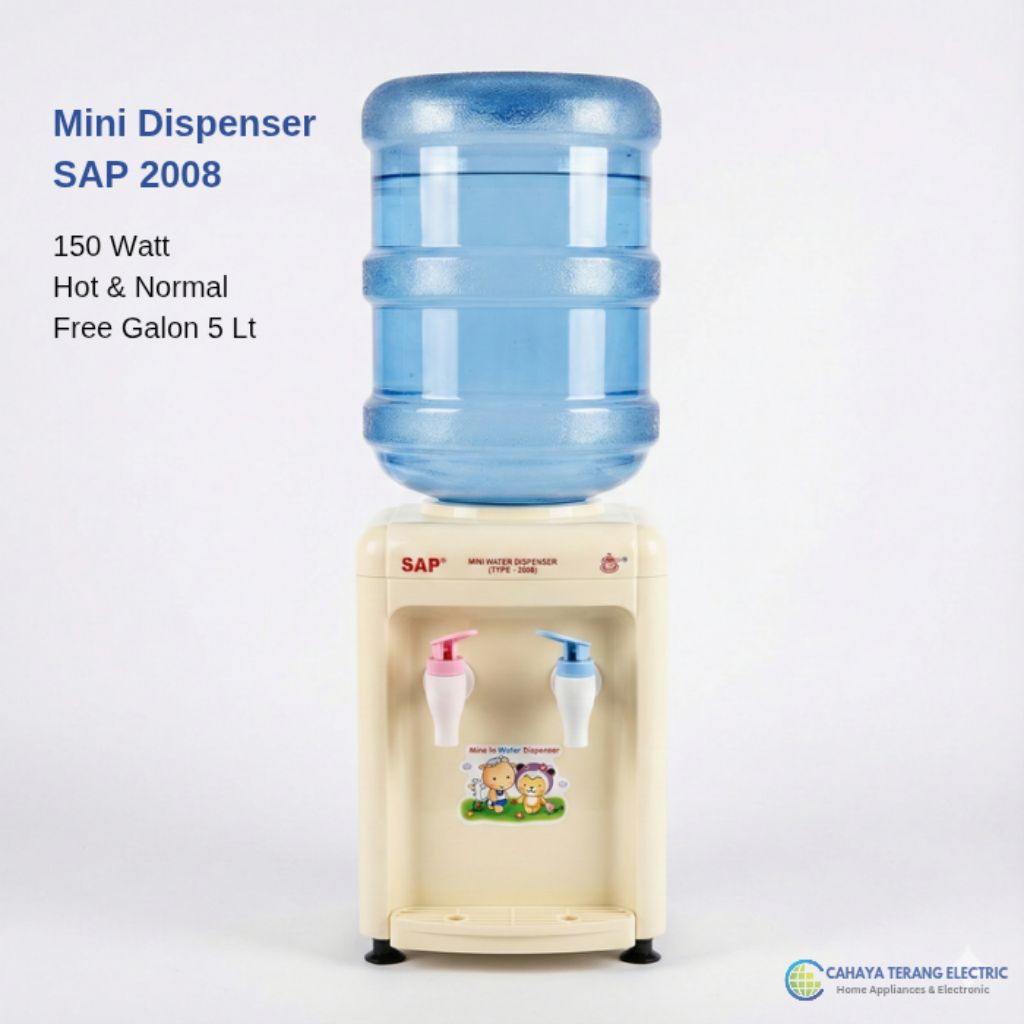 SAP Mini Dispenser 2008 FREE 1 Galon 5 Liter Air Panas dan Normal Hot and Normal