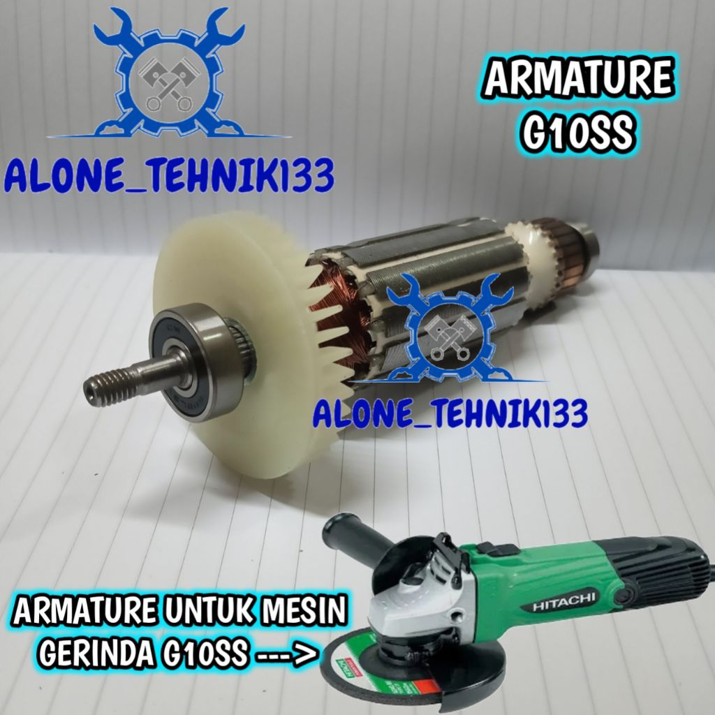 ARMATURE G10SS HITACHI ANGKER MESIN GERINDA 4" HITACHI G10SS ROTOR MESIN GERINDA HITACHI 4" TYPE G10